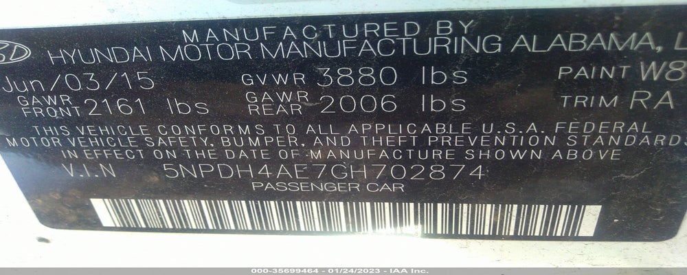 5NPDH4AE7GH702874 2016 HYUNDAI ELANTRA photo no. 9