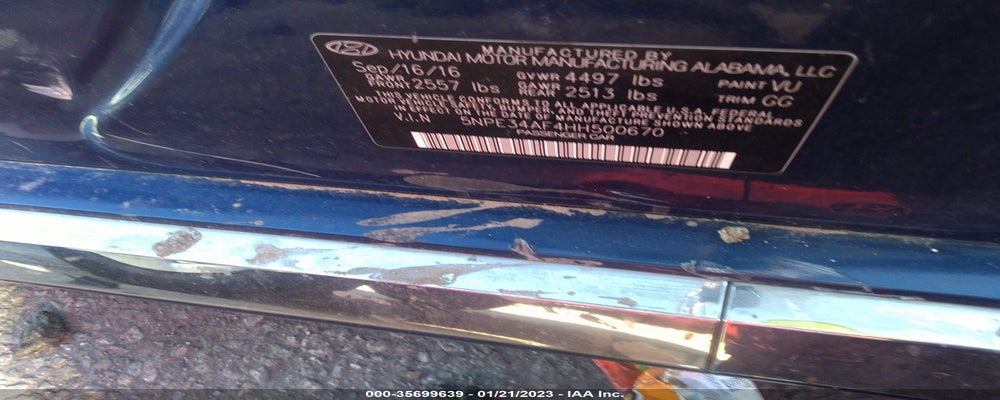 5NPE34AF4HH500670 2017 HYUNDAI SONATA photo no. 9