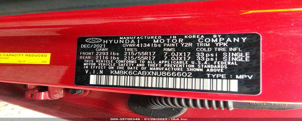 KM8K6CABXNU866602 2022 HYUNDAI KONA photo no. 9