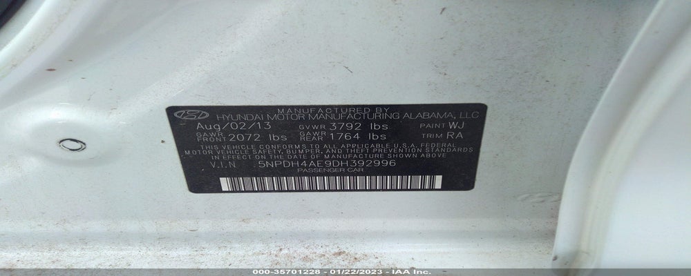 5NPDH4AE9DH392996 2013 HYUNDAI ELANTRA photo no. 9