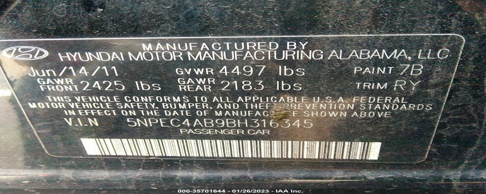 5NPEC4AB9BH316345 2011 HYUNDAI SONATA photo no. 9