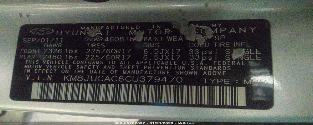 KM8JUCAC6CU379470 2012 HYUNDAI TUCSON photo no. 9