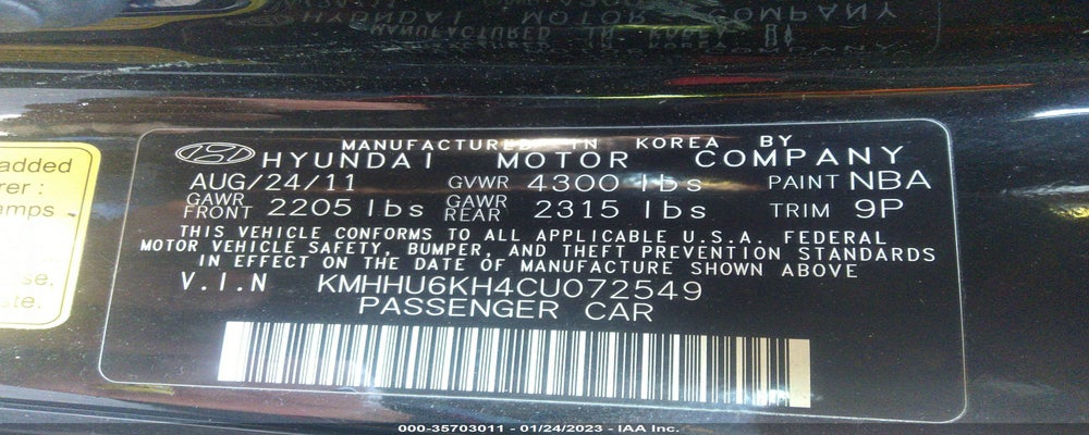 KMHHU6KH4CU072549 2012 HYUNDAI GENESIS COUPE photo no. 9