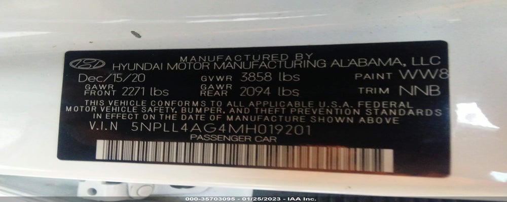 5NPLL4AG4MH019201 2021 HYUNDAI ELANTRA photo no. 9