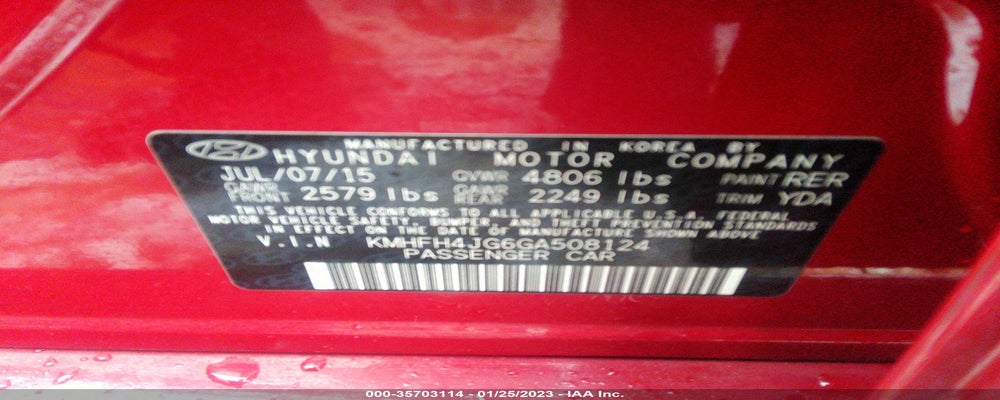 KMHFH4JG6GA508124 2016 HYUNDAI AZERA photo no. 9
