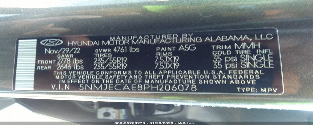 5NMJECAE8PH206078 2023 HYUNDAI TUCSON photo no. 9