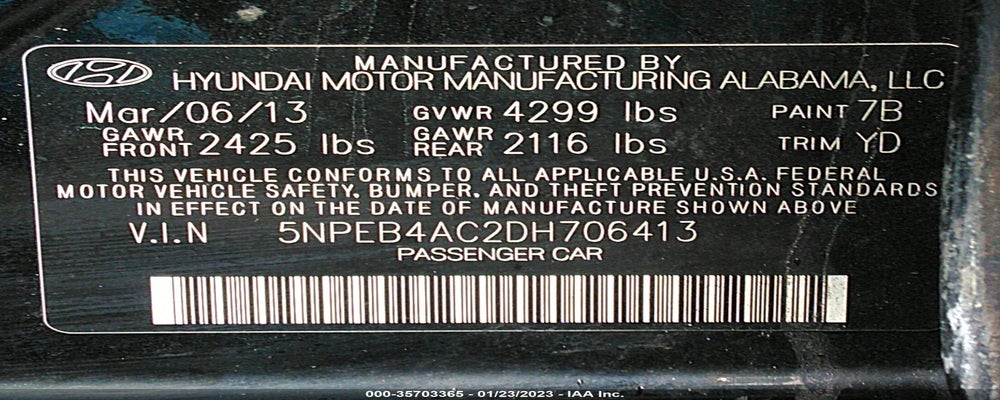 5NPEB4AC2DH706413 2013 HYUNDAI SONATA photo no. 9