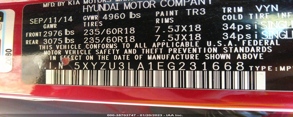 5XYZU3LA1EG231668 2014 HYUNDAI SANTA FE SPORT photo no. 9