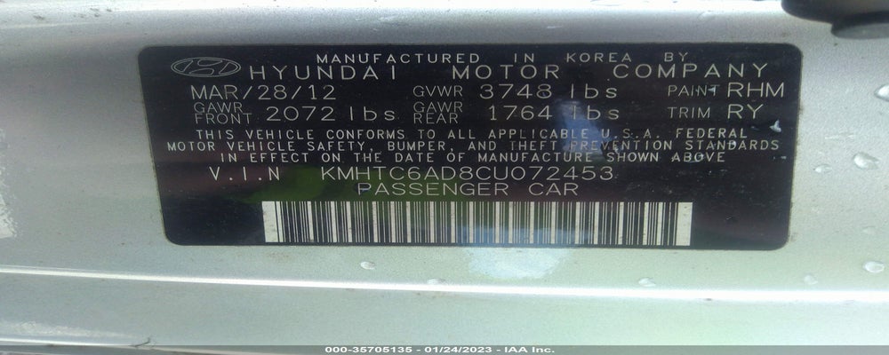 KMHTC6AD8CU072453 2012 HYUNDAI VELOSTER photo no. 9