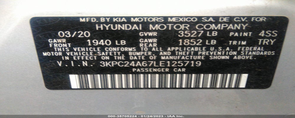 3KPC24A67LE125719 2020 HYUNDAI ACCENT photo no. 9