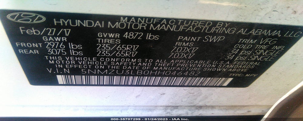 5NMZU3LB0HH046482 2017 HYUNDAI SANTA FE SPORT photo no. 9