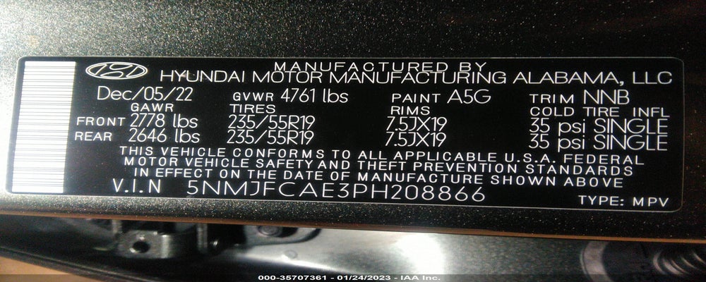 5NMJFCAE3PH208866 2023 HYUNDAI TUCSON photo no. 9