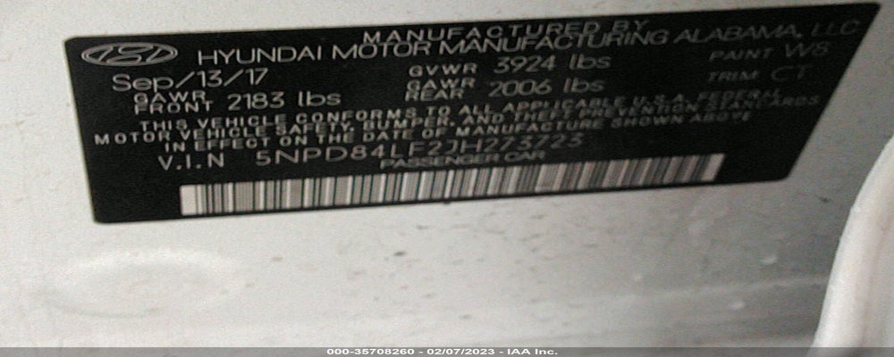 5NPD84LF2JH273723 2018 HYUNDAI ELANTRA photo no. 9