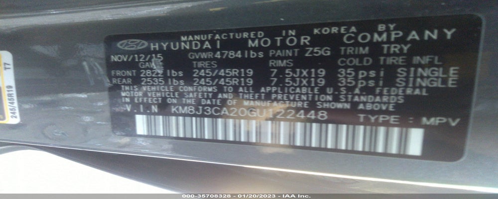 KM8J3CA20GU122448 2016 HYUNDAI TUCSON photo no. 9