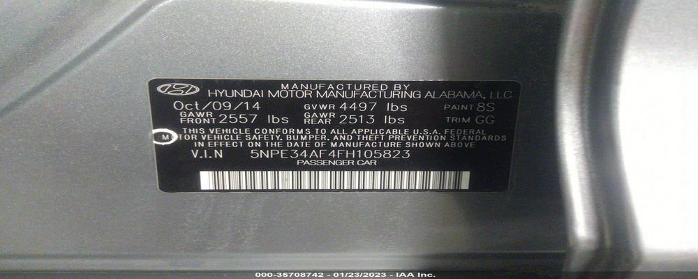 5NPE34AF4FH105823 2015 HYUNDAI SONATA photo no. 9