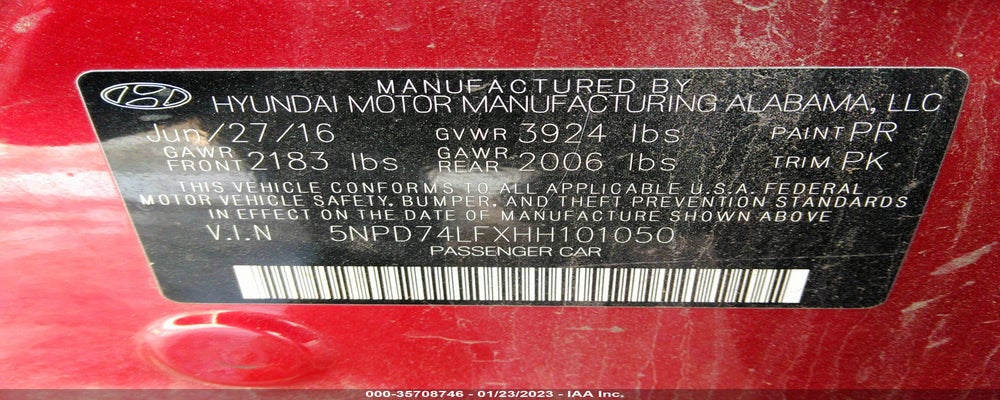 5NPD74LFXHH101050 2017 HYUNDAI ELANTRA photo no. 9