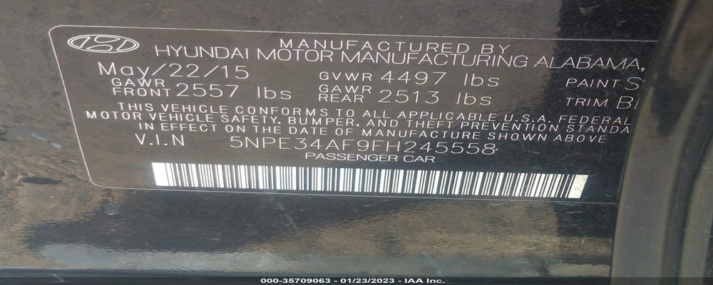 5NPE34AF9FH245558 2015 HYUNDAI SONATA photo no. 9