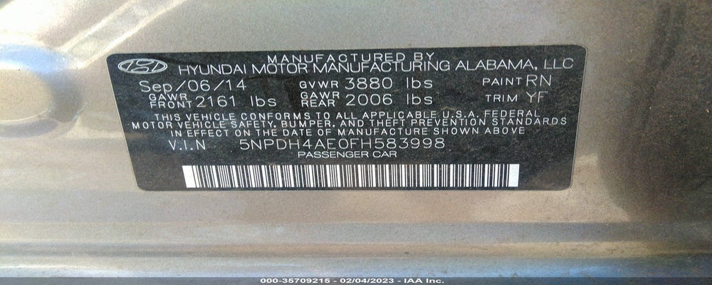 5NPDH4AE0FH583998 2015 HYUNDAI ELANTRA photo no. 9