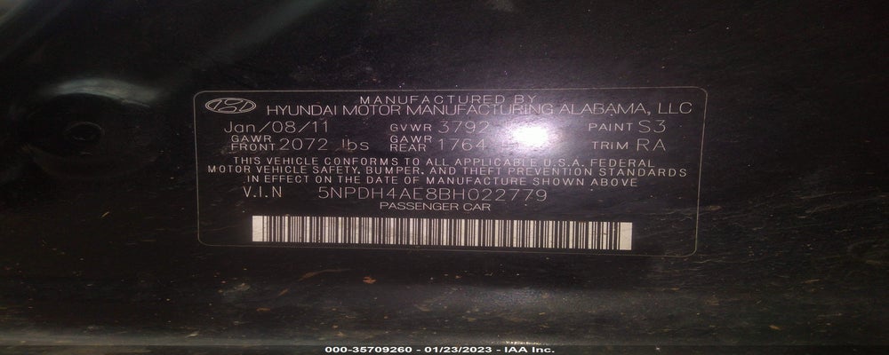 5NPDH4AE8BH022779 2011 HYUNDAI ELANTRA photo no. 9