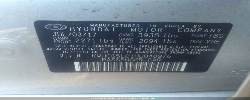 KMHC65LC1HU048976 2017 HYUNDAI IONIQ HYBRID photo no. 9