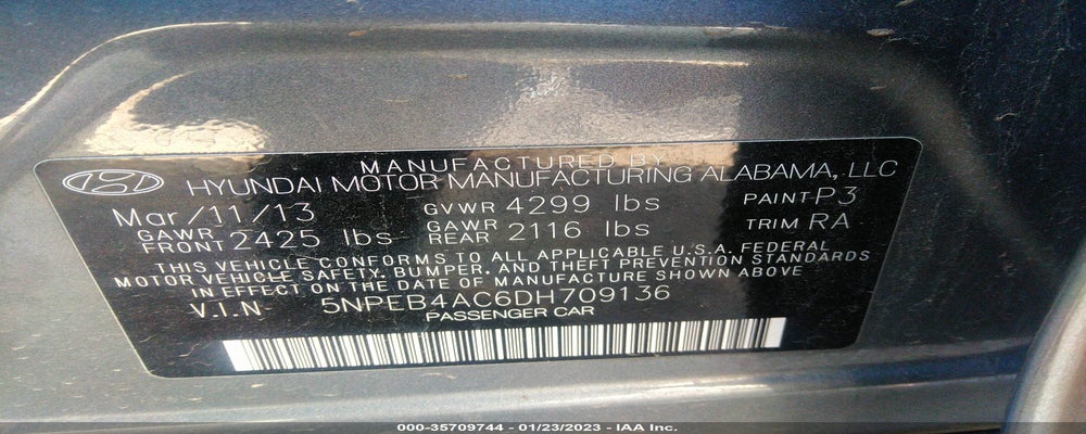 5NPEB4AC6DH709136 2013 HYUNDAI SONATA photo no. 9