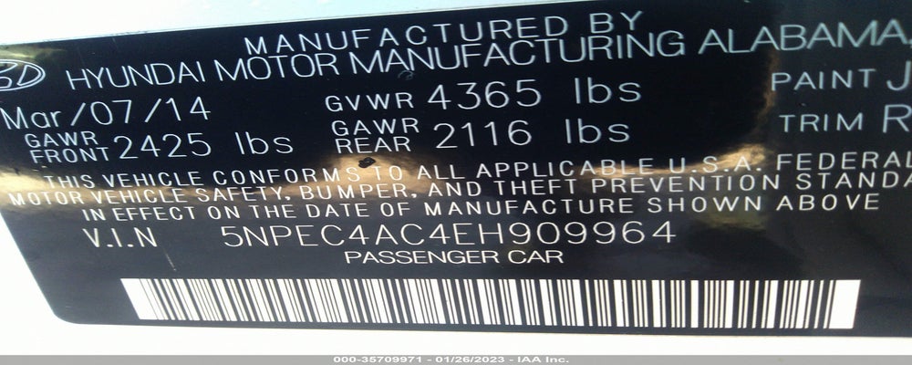 5NPEC4AC4EH909964 2014 HYUNDAI SONATA photo no. 9