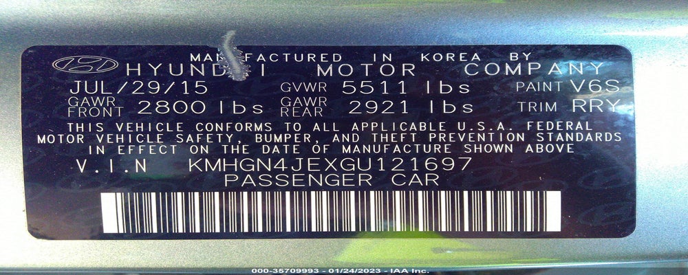 KMHGN4JEXGU121697 2016 HYUNDAI GENESIS photo no. 9