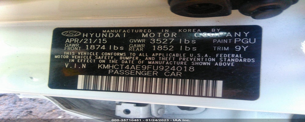 KMHCT4AE9FU924018 2015 HYUNDAI ACCENT photo no. 9