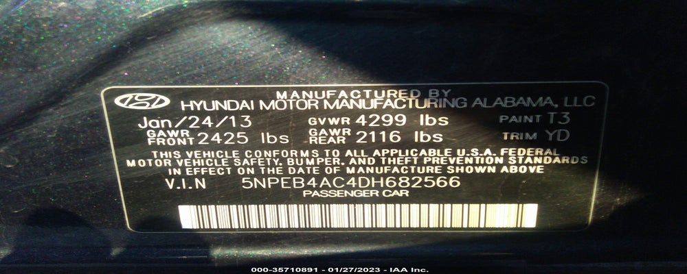 5NPEB4AC4DH682566 2013 HYUNDAI SONATA photo no. 9