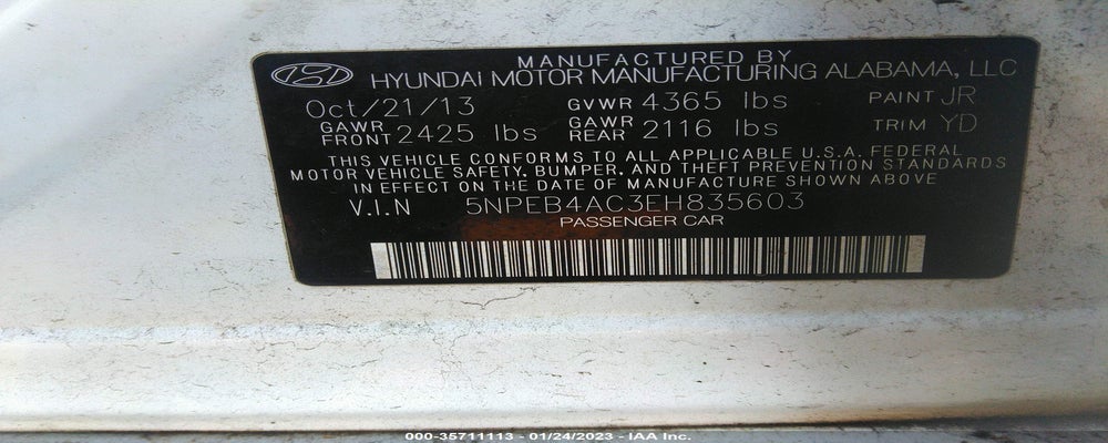5NPEB4AC3EH835603 2014 HYUNDAI SONATA photo no. 9