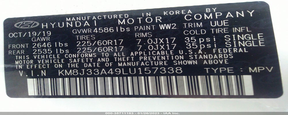 KM8J33A49LU157338 2020 HYUNDAI TUCSON photo no. 9
