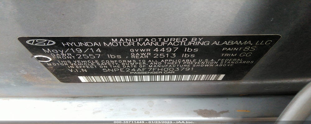 5NPE24AF7FH003791 2015 HYUNDAI SONATA photo no. 9