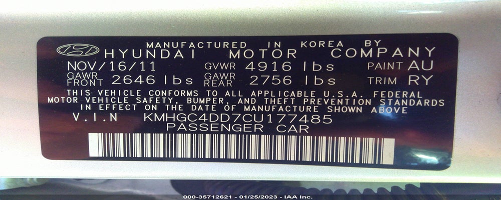 KMHGC4DD7CU177485 2012 HYUNDAI GENESIS photo no. 9