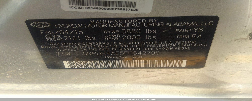 5NPDH4AE5FH642799 2015 HYUNDAI ELANTRA photo no. 9