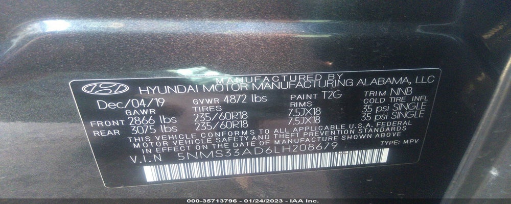5NMS33AD6LH208679 2020 HYUNDAI SANTA FE photo no. 9