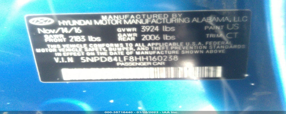 5NPD84LF8HH160238 2017 HYUNDAI ELANTRA photo no. 9