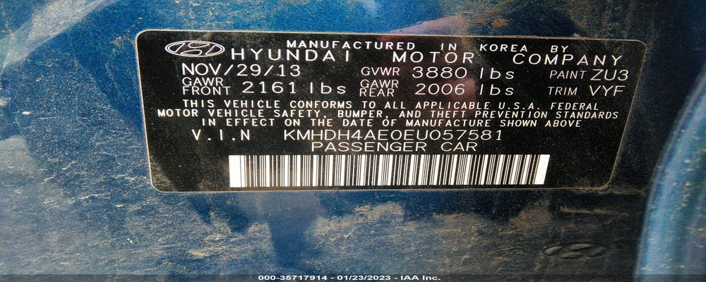 KMHDH4AE0EU057581 2014 HYUNDAI ELANTRA photo no. 9