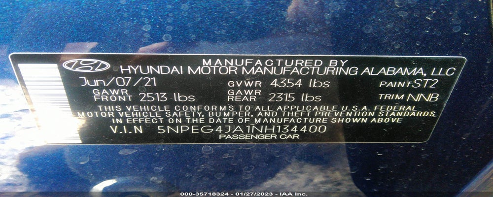 5NPEG4JA1NH134400 2022 HYUNDAI SONATA photo no. 9