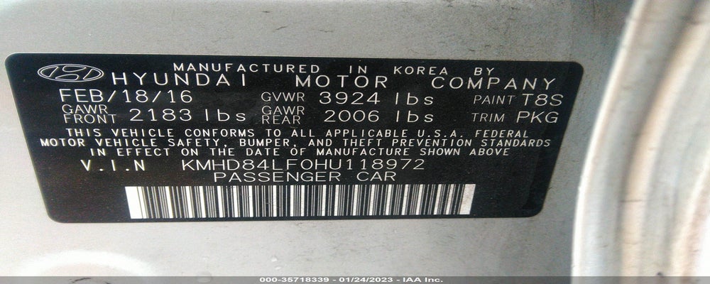 KMHD84LF0HU118972 2017 HYUNDAI ELANTRA photo no. 9