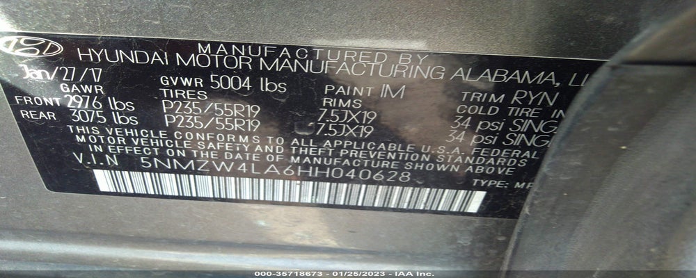 5NMZW4LA6HH040628 2017 HYUNDAI SANTA FE SPORT photo no. 9