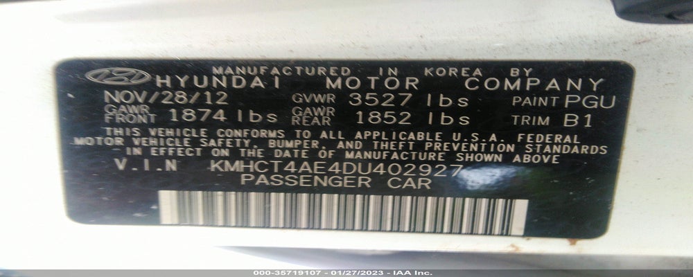 KMHCT4AE4DU402927 2013 HYUNDAI ACCENT photo no. 9