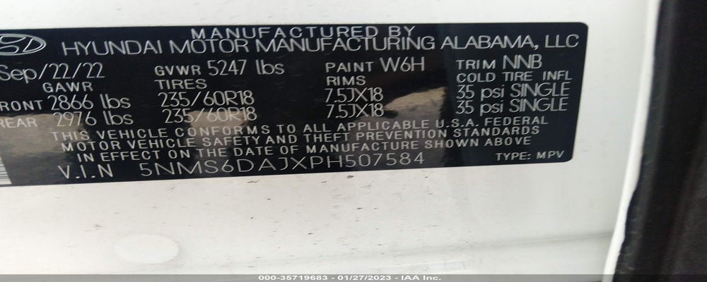 5NMS6DAJXPH507584 2023 HYUNDAI SANTA FE photo no. 9