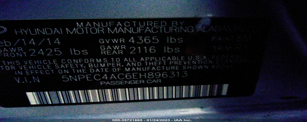 5NPEC4AC6EH896313 2014 HYUNDAI SONATA photo no. 9