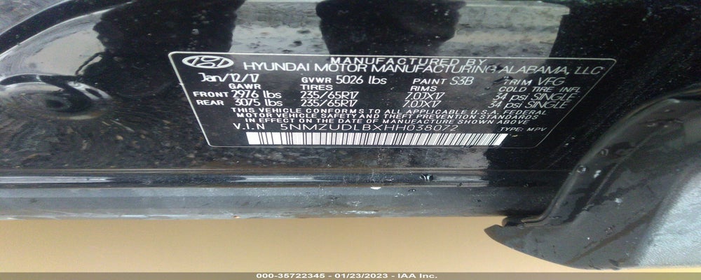 5NMZUDLBXHH038072 2017 HYUNDAI SANTA FE SPORT photo no. 9