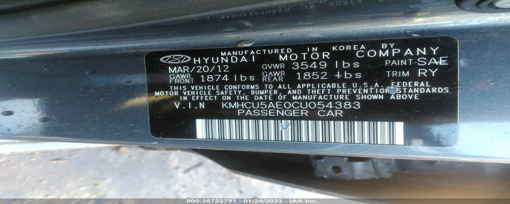 KMHCU5AE0CU054383 2012 HYUNDAI ACCENT photo no. 9