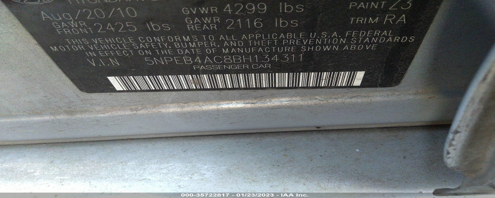 5NPEB4AC8BH134311 2011 HYUNDAI SONATA photo no. 9