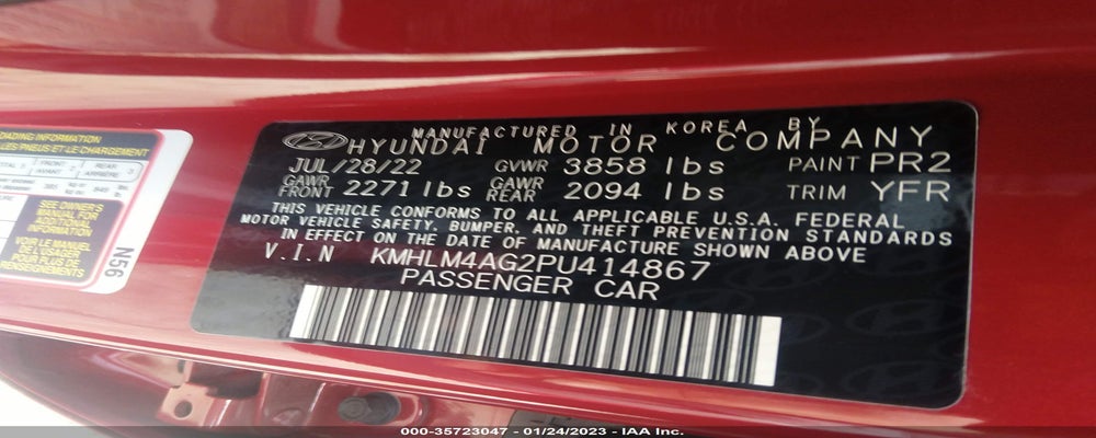 KMHLM4AG2PU414867 2023 HYUNDAI ELANTRA photo no. 9