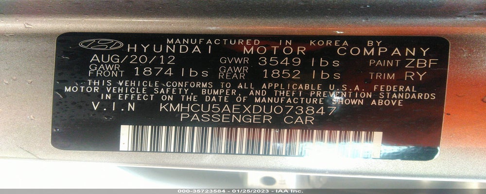 KMHCU5AEXDU073847 2013 HYUNDAI ACCENT photo no. 9