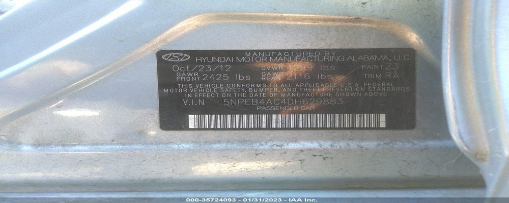 5NPEB4AC4DH629883 2013 HYUNDAI SONATA photo no. 9