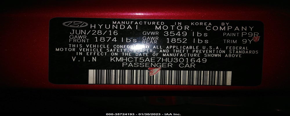 KMHCT5AE7HU301649 2017 HYUNDAI ACCENT photo no. 9